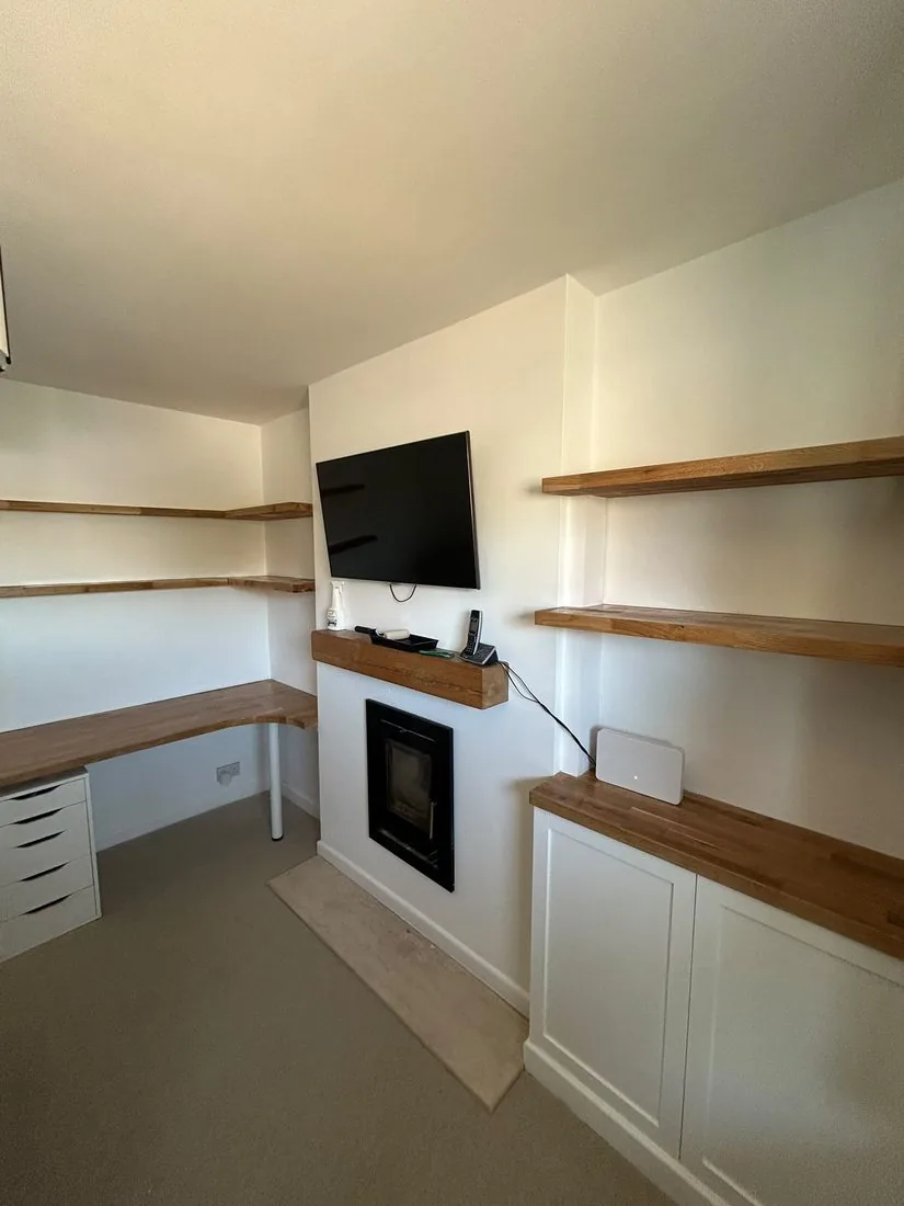 Bespoke fitted shelving and media wall