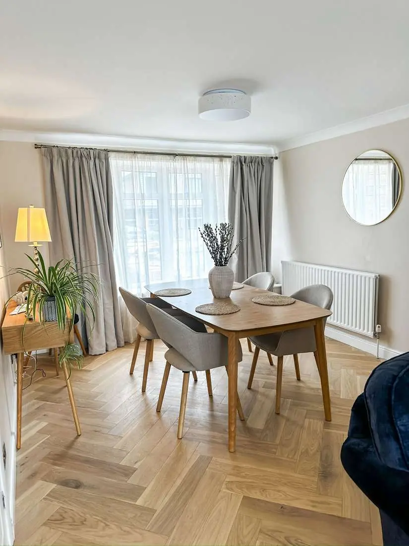 Herringbone oak flooring installation